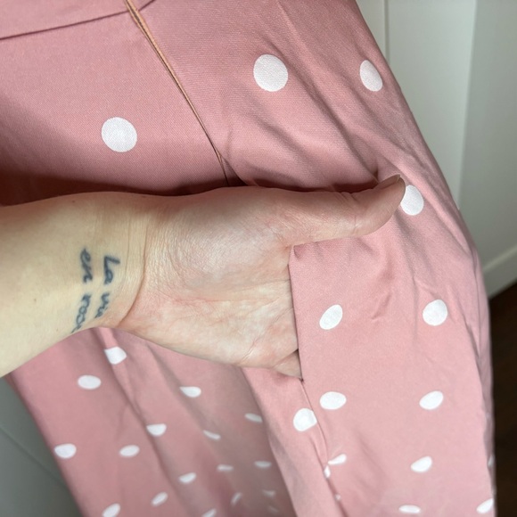 NWT GownTown Pink Polka Dot Vintage Style Fit & Flare Dress Small - Picture 7 of 11